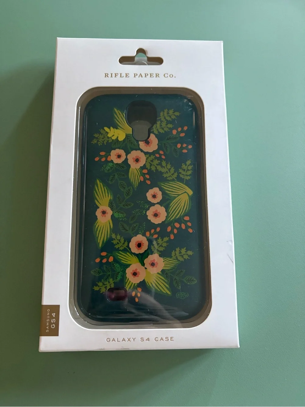 Rifle Paper Co. Green Floral Galaxy S4 Case with Pink Flowers